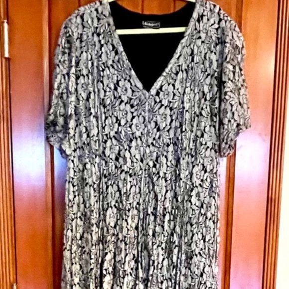 Nostalgia Dresses & Skirts - Black Silver Lace Nostalgia Dress 2x 3x
